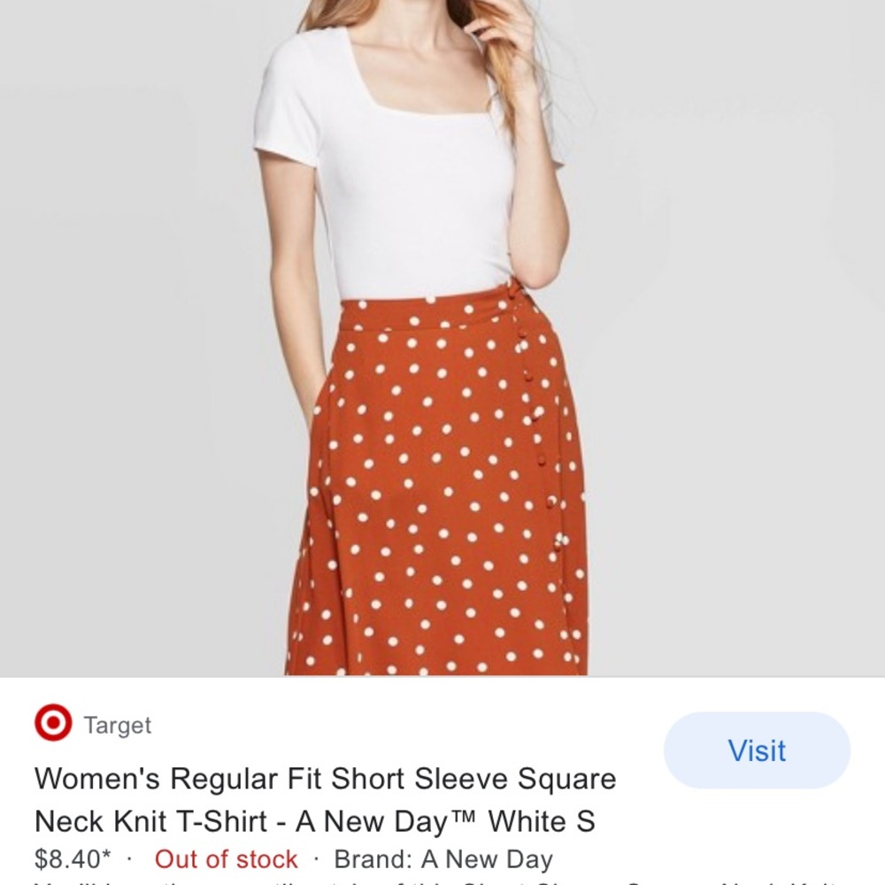 A New Day Square Neck Ribbed White Top Size Medium